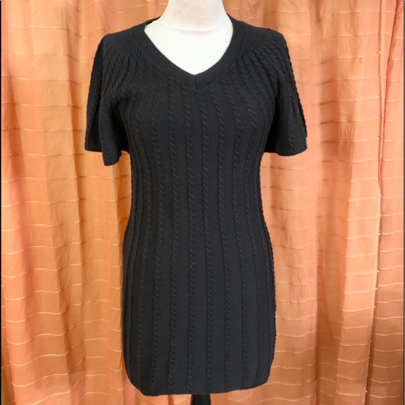 Dress-Black knit, sweater dress, cotton blend, Style & Co. Petite Small - Picture 1 of 11